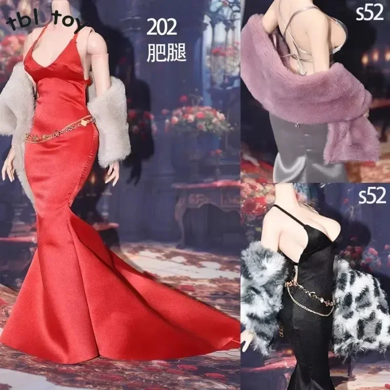 1/6 Scale Female Soldier Clothes Ice Silk Vest Floral Skirt Suspender Dress Waist Chain Sided Shawl for 12\