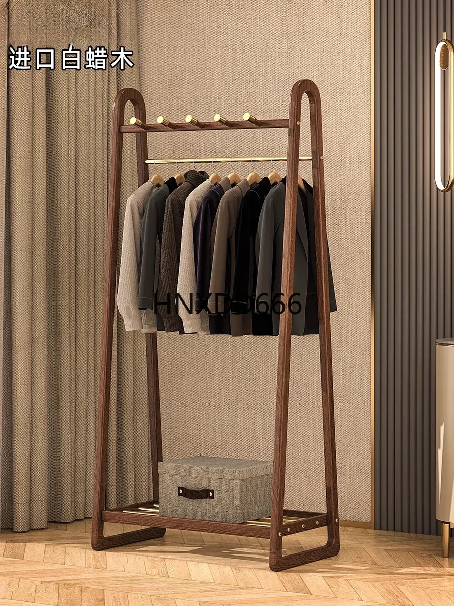 Ash wood floor coat rack household bedroom hanger