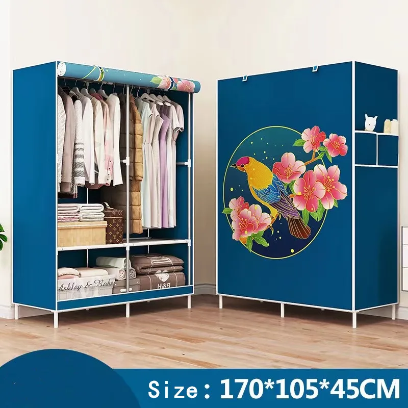 105*45*170 Non-woven Cloth Wardrobe Folding Portable Clothing Storage Cabinet Dustproof Cloth Closet Simple Bedroom Multipurpose