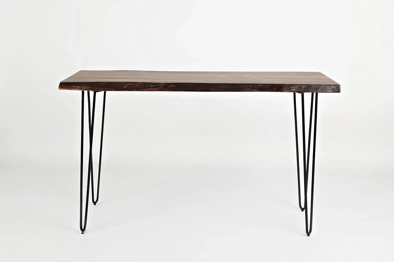 [سعر مخفض، حار بيع! طاولة أريكة ذات حافة حافة حية من الخشب الصلب الحديث مقاس 50 بوصة، كستنائي