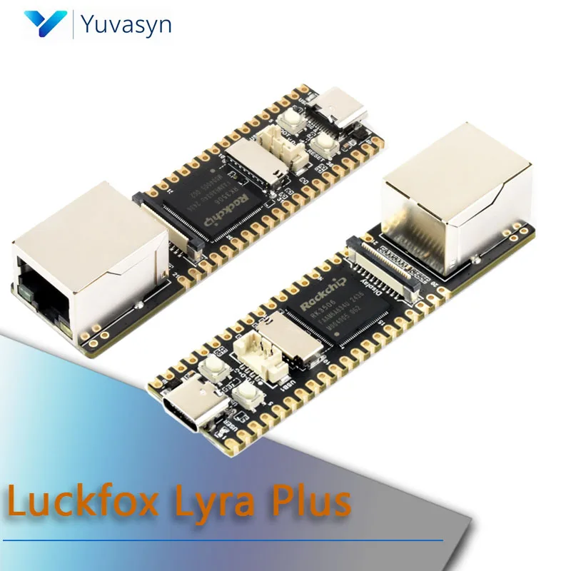 

Плата для разработки Luckfox Lyra Plus RK3506G2 на базе Linux со встроенной памятью 128 МБ DDR3, 256 МБ Flash и интерфейсами Ethernet и Type-C