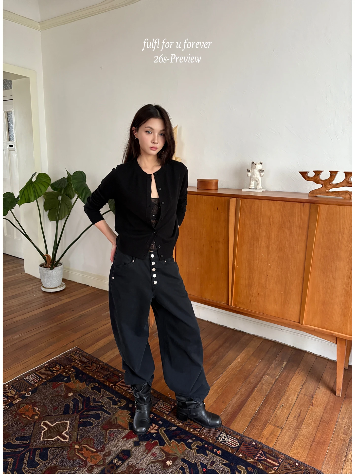 

Metallic Wide Leg Denim Jeans for Women Spring New Sle Retro Straight Cut Cuff Pants Ladies Cotton l Waist No Stretch