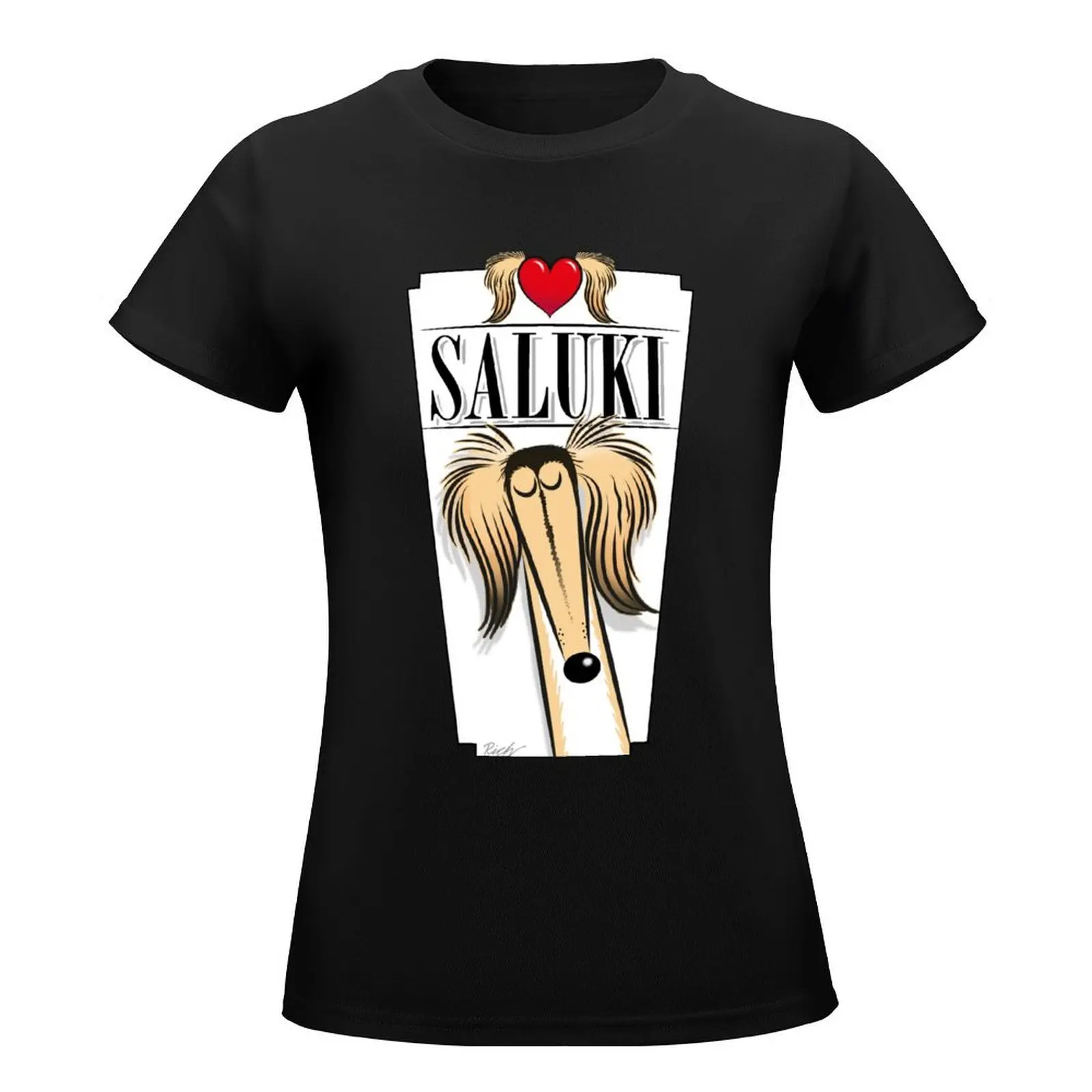 Love Saluki T-Shirt tees Female clothing Woman clothes