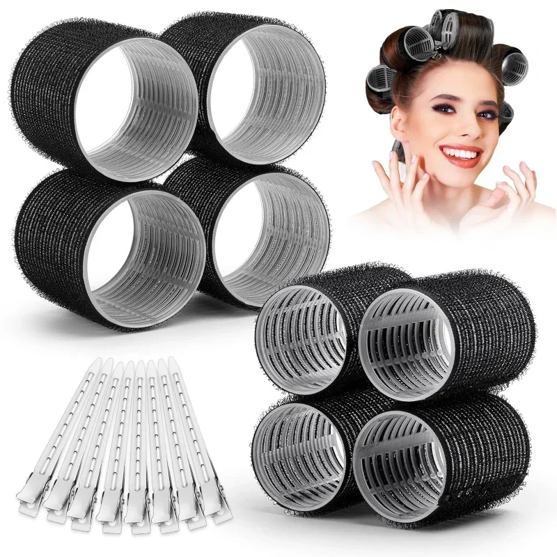 28pcs/Set Hair Roller Sets 18pcs Plastic Self Grip Hair Curlers 3 Sizes Hair Rollers 10pcs Metal Clips DIY Hairdressing Tools