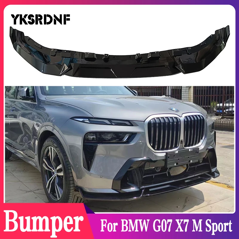 

Front Bumper Spoiler Lip For BMW G07 X7 M Sport 2023 LCI Glossy Black Car Body Kit Lower Guard Board Lippe Splitter Blade Plate