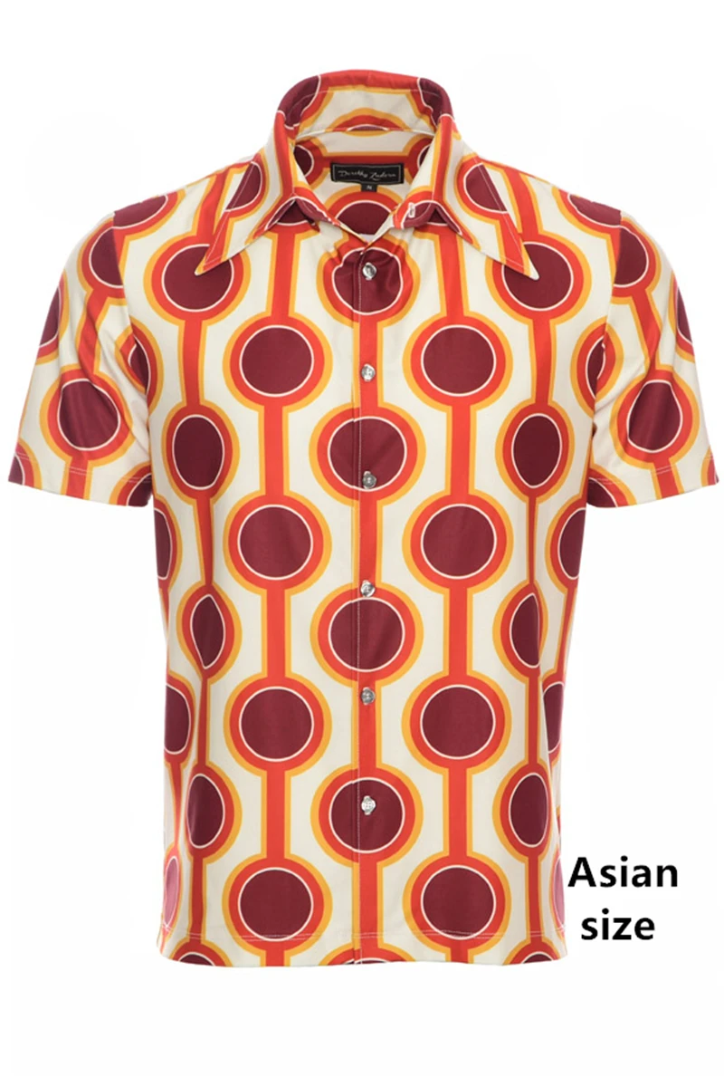 

Classic 3d Print Men Hawaiian Shirt Retro Geometric Graphics Blouse Summer Short Sleeve Button Up Shirt Men 70s Style Clothes