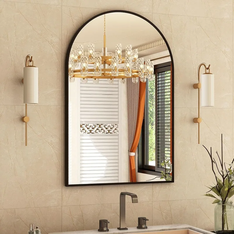 Gold Arched Bathroom Mirror -26