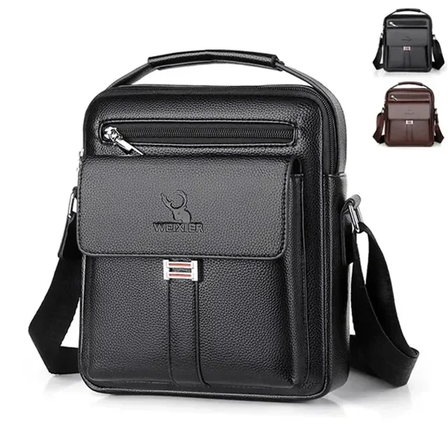 Męskie torby na ramię z prawdziwej skóry wysokiej jakości Tote Fashion Business Man Messenger Bag skórzane torby piterek