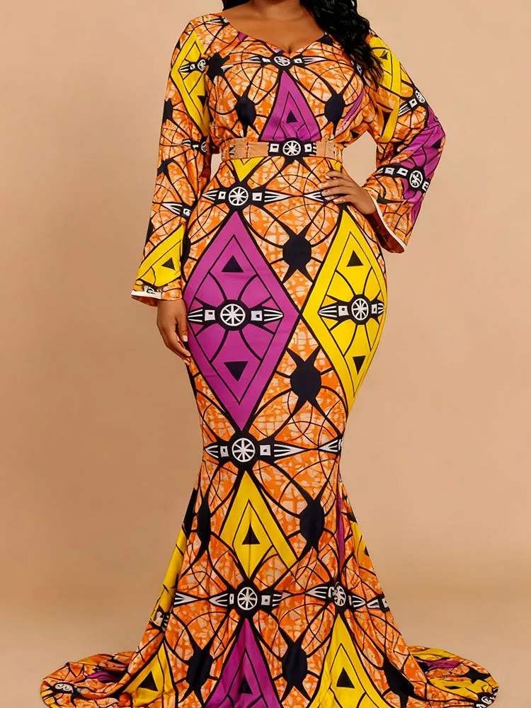 

Elegant African Wedding Dress for Women, 2025 Ankara Wax Print Kaftan Gown, Traditional Dashiki Boubou for Bride & Party