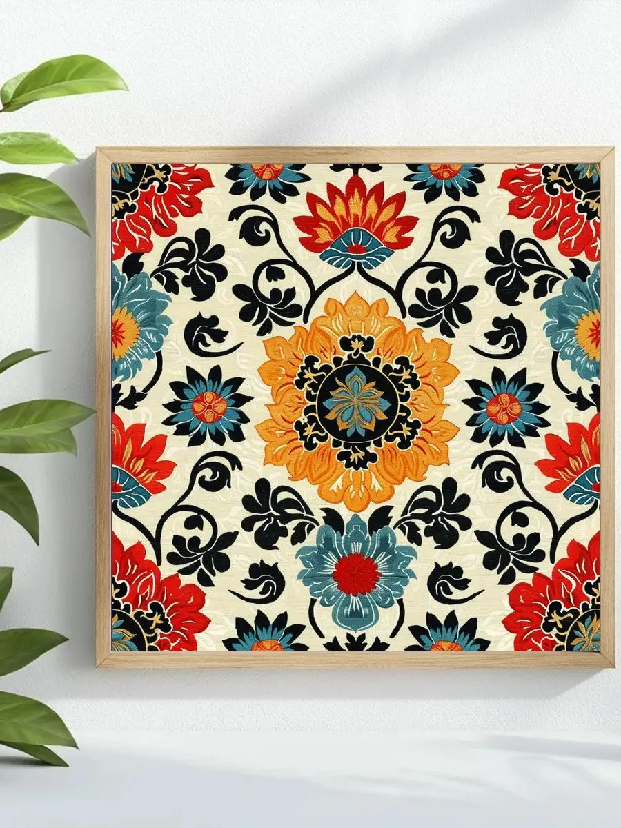 1 Stück 40x40 cm/15,74 Zoll, 11CT/14CT Druck Kreuzstich DIY-Set Neujahrsgeschenk, entspanntes Stickset für Anfänger, Modell – Detail 1