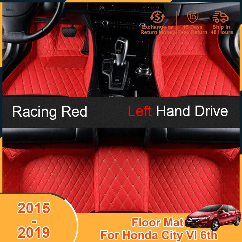 2015-2019 for Honda City VI 6th 2015 2016 2017 2018 2019 Accessories Foot Pad Carpets Floor Mats Left Hand Leather Cover