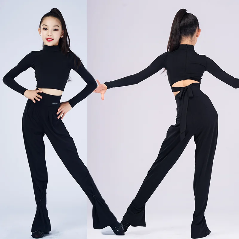 High Waist Tighten Ankle Design Trousers Female Latin Dance Dress for Women Performance Ballroom Dancing Costume Suit