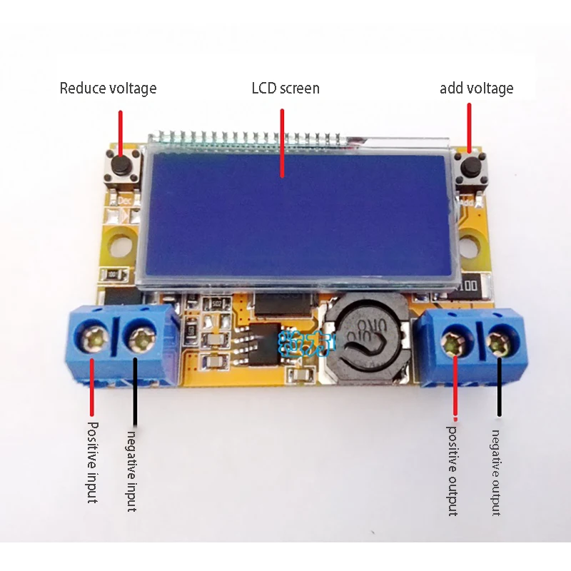 Módulo de potencia CNC estabilizado buck ajustable 3A DC pantalla LCD voltaje y amperímetro pantalla dual