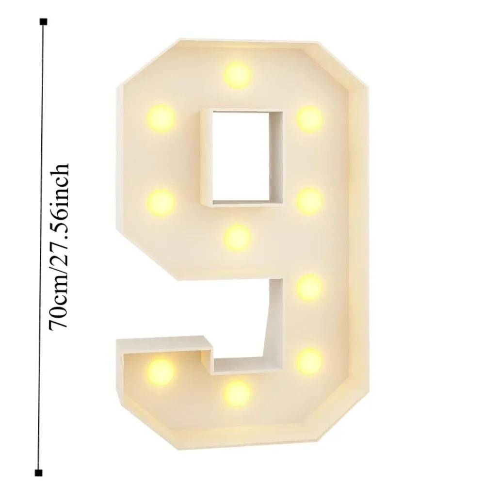 0-9 Numbers LED Light Balloon 70cm Giant Numbers Giant Birthday Figure Light Up Balloons Marquee Style Balloon Filling Box