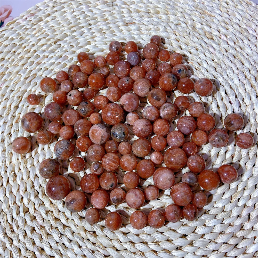 

Natural Crystal Gems Sunstone Sphere Small Ball Home Decoration Mineral Flashy Polished Reiki Ornament Gemstones Gift