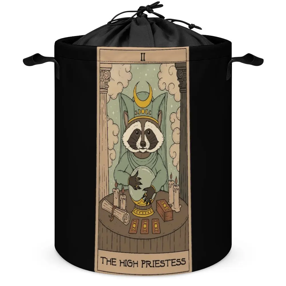 Storage Bins The High Priestess Raccoons Tarot for Laundry Basket Multifunctional Convenient Travel Storage Creative Storage of