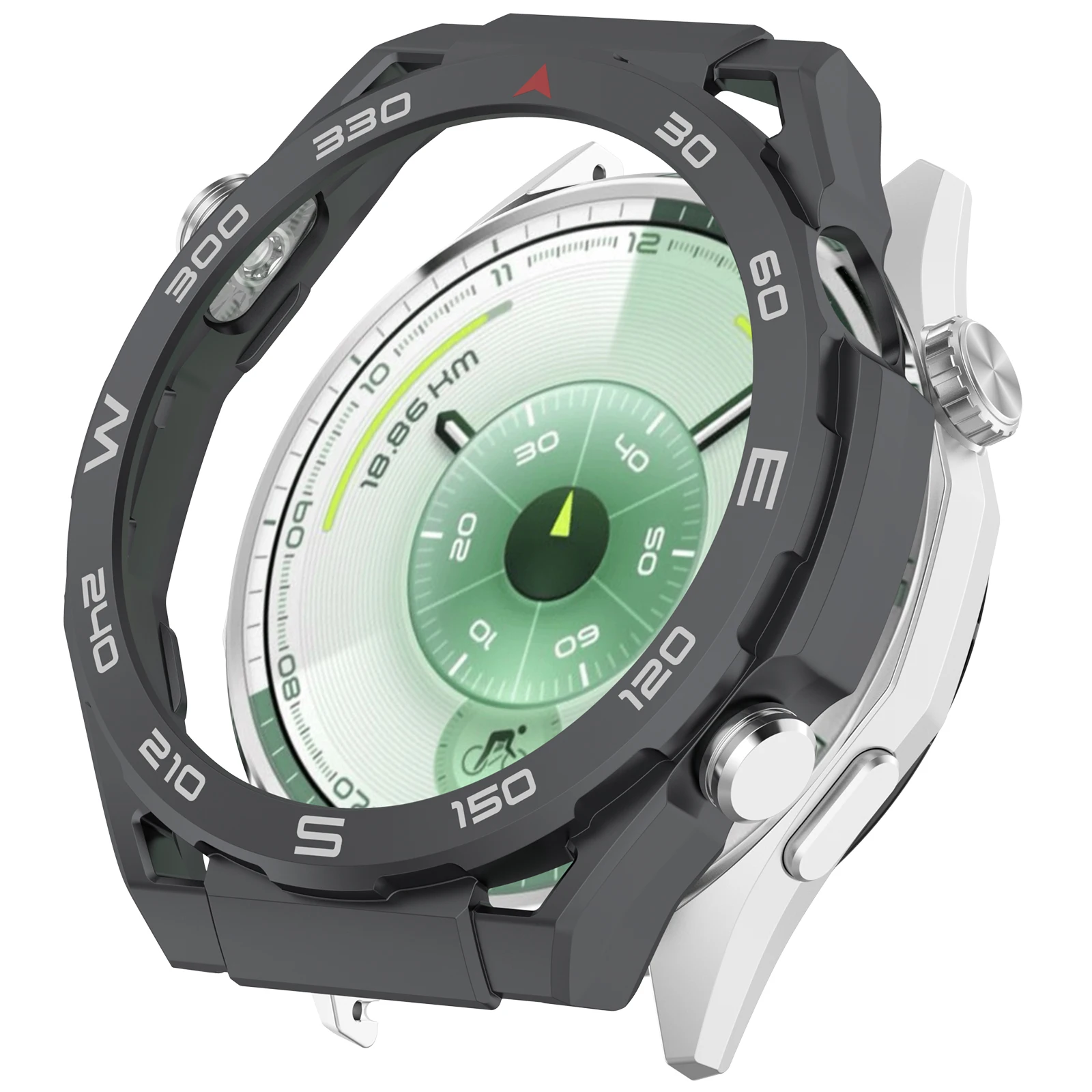 حافظة ساعة لهاتف هواوي GT6 46 ملم متينة وصلبة من البولي كربونات حافظة حماية مجوفة لهاتف هواوي GT6 46 مزخرفة بمقاييس