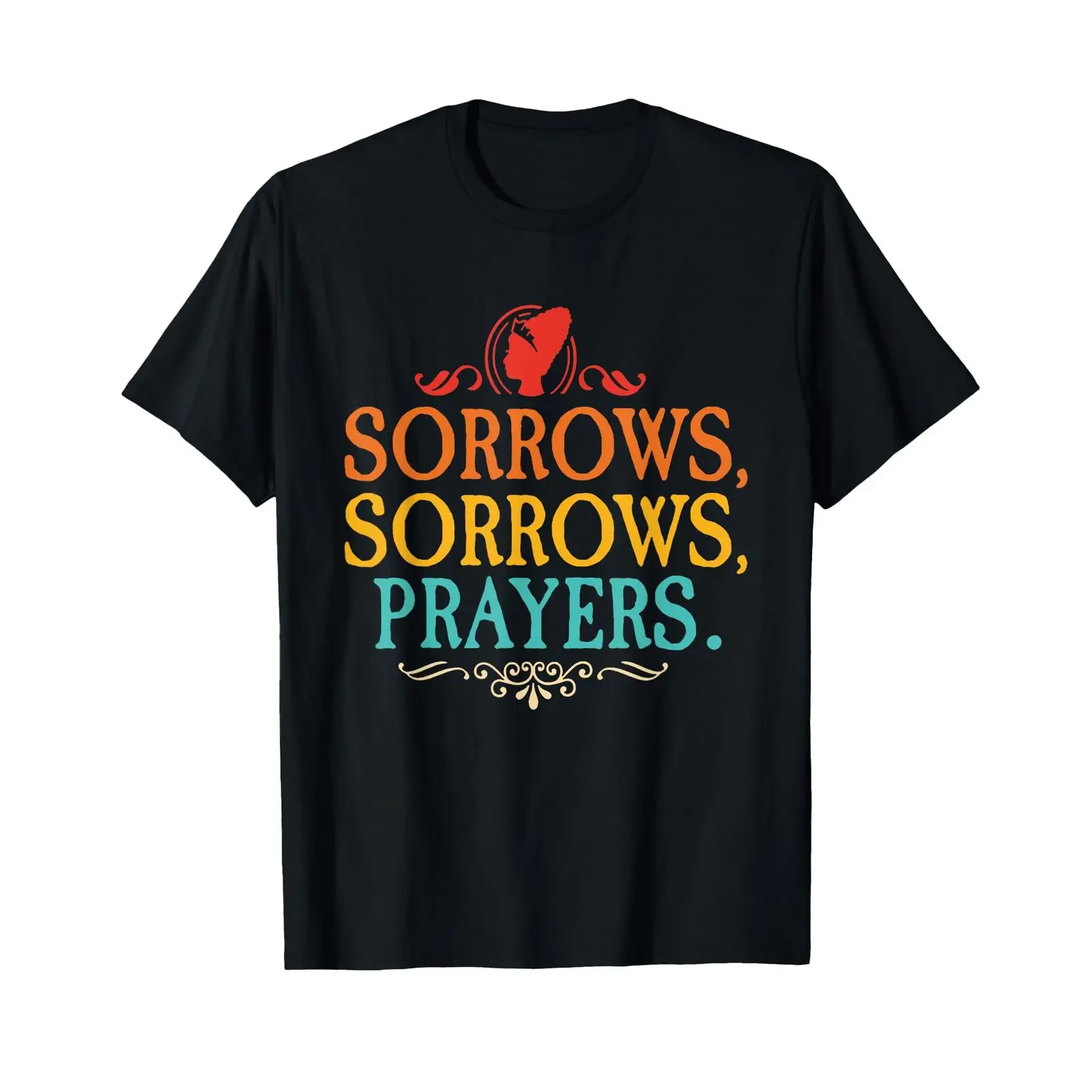 T-shirt Sorrows Prayers Vintage Apparel, style délavé, légèrement élégant, extensible, décontracté, doux, vêtements de créateur