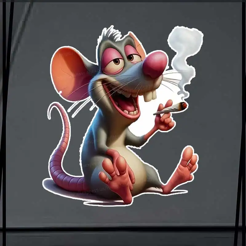 Funny Mouse Car Sticker Waterproof Vinyl Decal on Bumper Rear Window Laptop Self-adhesive Decal For Car Accessories Y858