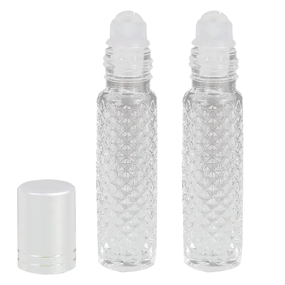 Botellas de vidrio con rodillo para aceites esenciales, botes vacíos rellenables transparentes a prueba de fugas, contenedores enrollables de masaje, 1 piezas, 10ML, nuevo