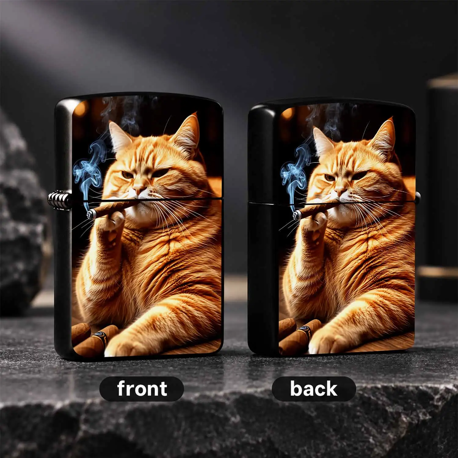 Creative Orange Tabby Cat Pattern Lighter, Stylish Fun Portable Accessory For Daily Gathering Party Use, Exquisite Unique Decorative Item, Ideal Thoughtful Gift For Friends To Show Your Distinct Personal Taste, Fits All A Humorous And Inter