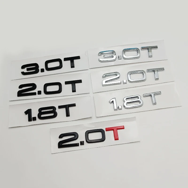 

3d ABS Letters Car Styling Rear Trunk Badge Logo 1.8T 2.0T 3.0T Emblem For Audi A3 A4 A5 A6 A7 A8 Q2 Q3 Q5 Q7 Q8 Car Accessories