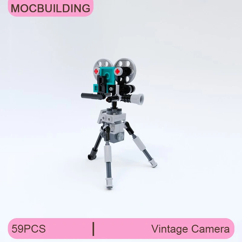 

Конструктор MOC: Винтажная камера (модель) для самостоятельной сборки, коллекционная модель для демонстрации, креативная развивающая классическая игрушка, подарок, 59 деталей