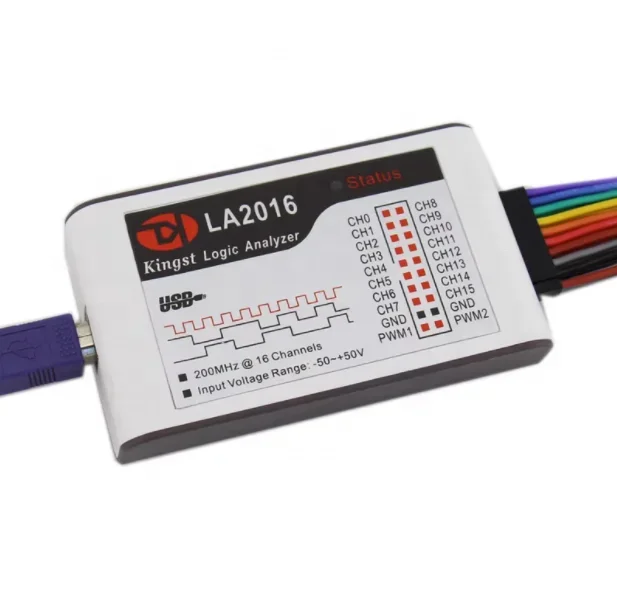 LA2016 USB Logic Analyzer 200M MAX Sample Rate 16Channels 10B Samples MCU ARM FPGA Debug Tool English Software