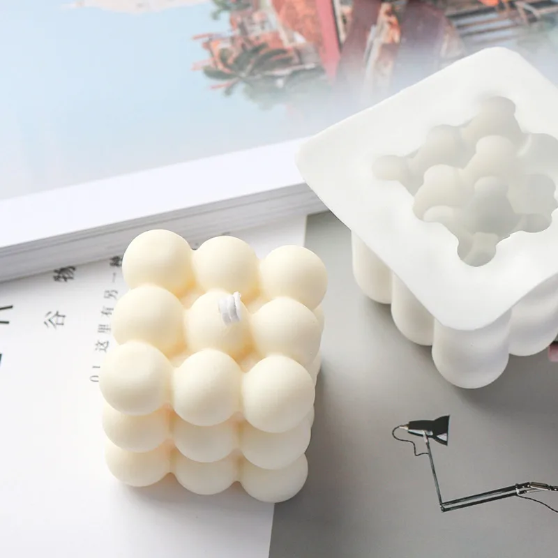 6/15 Cavities Mini 3D Cube Baking Mousse Cake Mold Dessert Molds DIY Candle Plaster Silicone Mould Handmade Soap Making Supplies