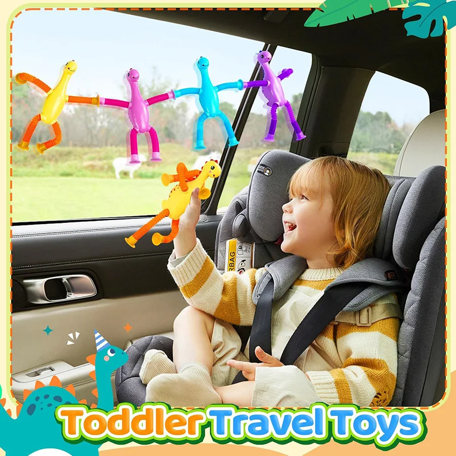 Diy Telescoping Sucker Dinosaur Toys Children Flexible Tube Puzzle Toys Party Gifts Parent-Child Interactive Stress Relief Toys