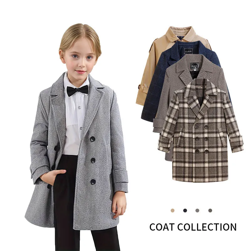 

Зимнее плотное теплое шерстяное пальто принцессы для девочек в стиле ретро Gary, детское шерстяное пальто для фотосъемки, детская ветрозащитная уличная куртка, От 2 до 11 лет
