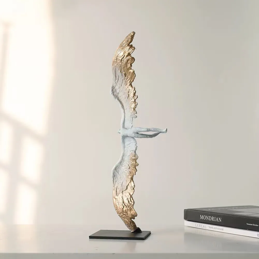 

Room Decoration Metal Angel Character Wings Ornament Abstract Character Sculpture Bookcase Bookshelf Display Cabinet Decoration