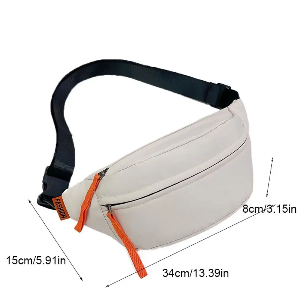 Сплошной цвет, нейлоновая поясная сумка, регулируемый плечевой ремень с несколькими карманами, мужская нагрудная сумка, большая вместительная сумка-банан, диагональная сумка на плечо