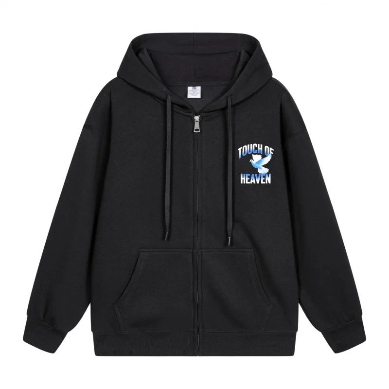 

Men's Zip-Up Hoodie Touch Of Z Heaven Print 2025 New Style Casual Couples’ Style Casual and Loose