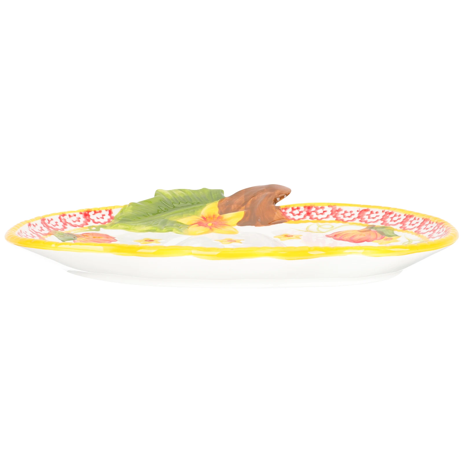 

Керамическая тарелка в форме тыквы, высокотемпературная тарелка ручной работы с фруктами на Хэллоуин, поднос для хранения еды, стильная кухонная посуда