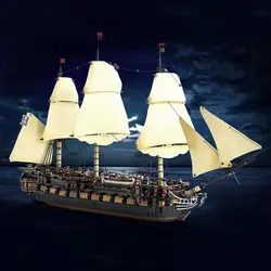 NEW MOC 5370PCS+ Middle Ages Supernaut Heavy Frigate Pirates Ship Building Blocks DIY Assembled Model Toys Brick Children's Gift