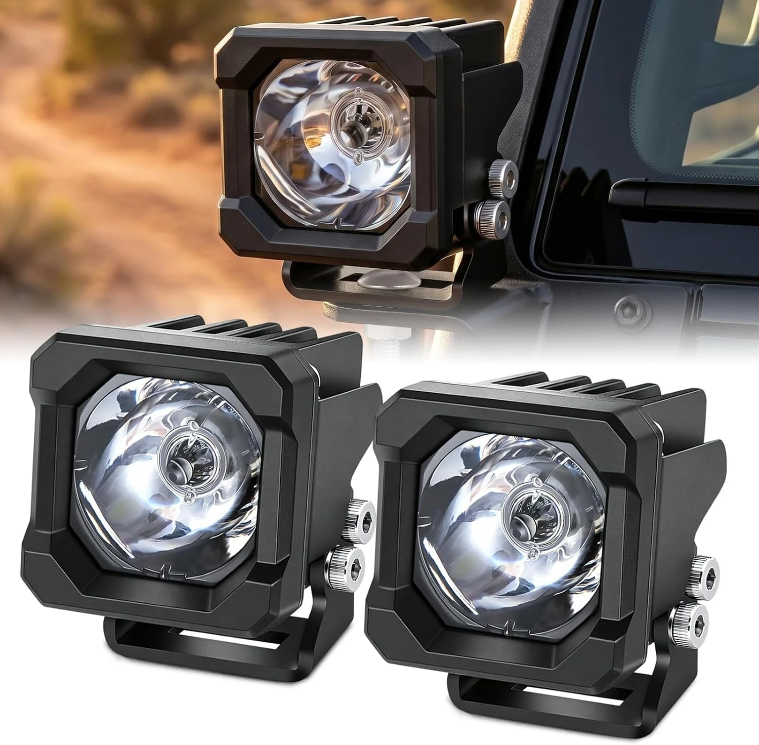 2 Inch Led Work Spotlights 12V 24V Pod Lights Headlights for Motorcycles Flood Led Bar Fog Lights for Car Truck 4x4 Off Road ATV