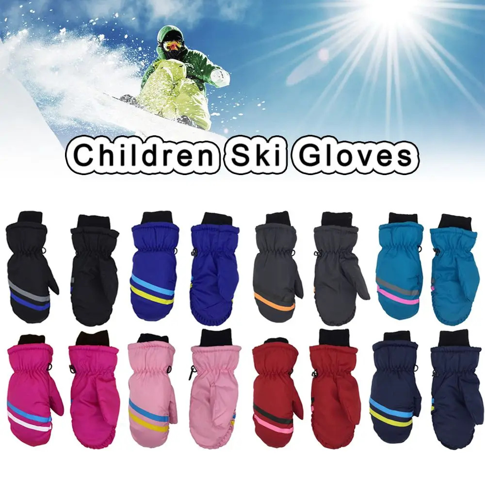 New Fashion Winter Must Thicken Warm Children Kids Snow Snowboard Long-sleeved Mitten Outdoor Riding Children Ski Gloves