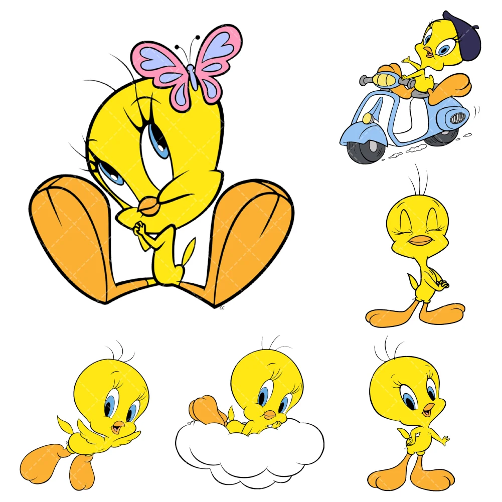 

Little Cute Bird Designs Heat Transfer Stickers Iron On Clothes Bags DTF Vinyl Thermal Appliques Washable DIY Patches