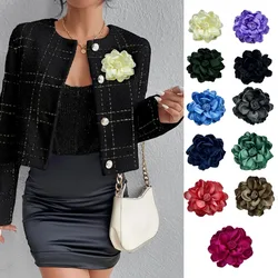 Korean High-grade Fabric Camellia Large Flower Stage Dual-use Brooches Suit Collar Brooch Needle Lapel Pin for Women Accessories