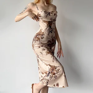 Suchcute beach neck Square Plisada Border Divided Dressed Sexy Pink Holidays Until Manga Long Dress Women's Festa Clube Outfits 6 Main Sales Long Pink Dress - №1