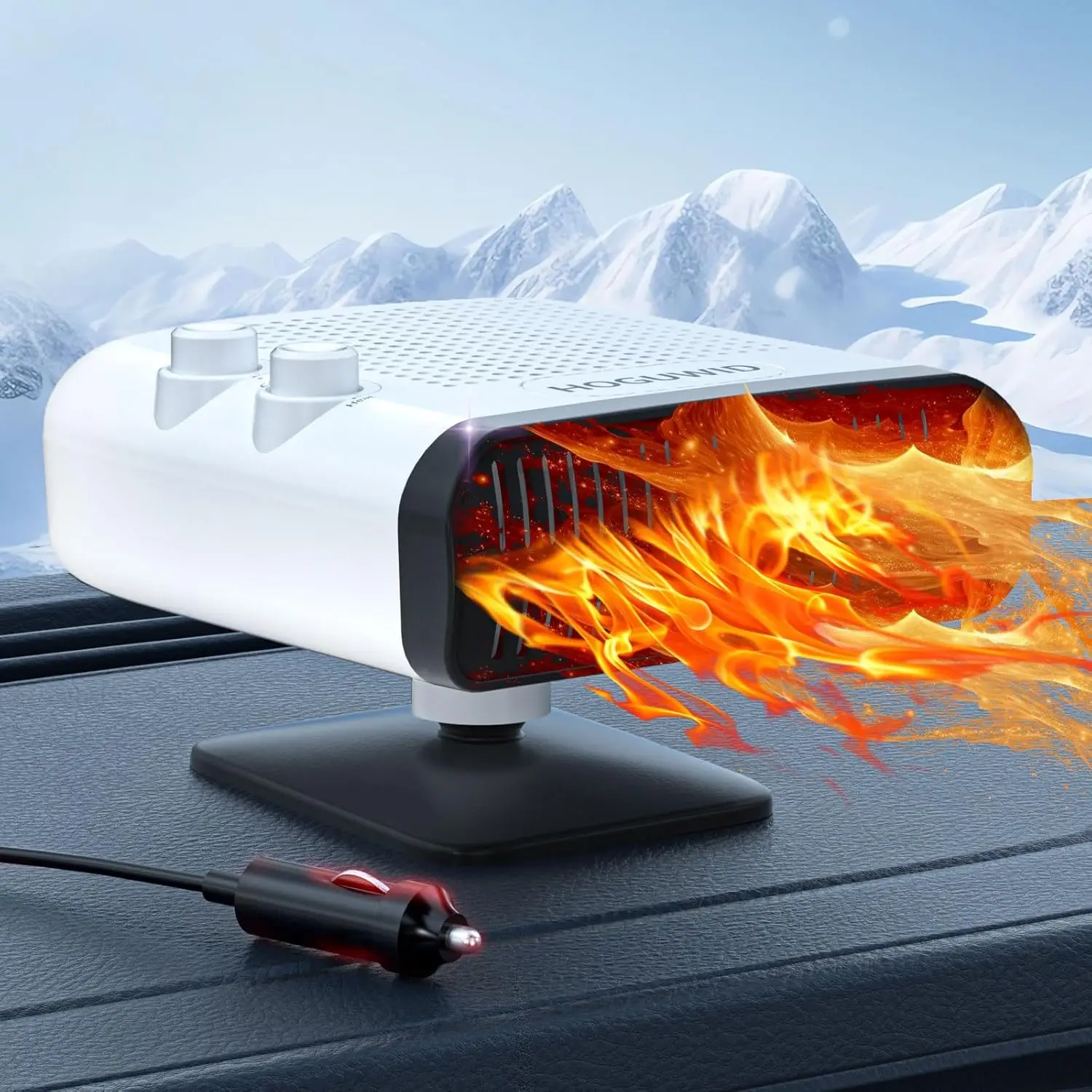 

Автомобильный обогреватель 12 В с 360° ° Основание, портативный вентилятор для размораживания, малошумный, быстрый нагрев и охлаждение, подключаемый прикуриватель