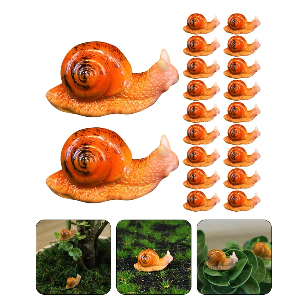 

25pcs Resin Mini Snail Cute Garden Ornament Micro Landscape Decoration Household Adornment Fresh Color Stable Base Resin Snail