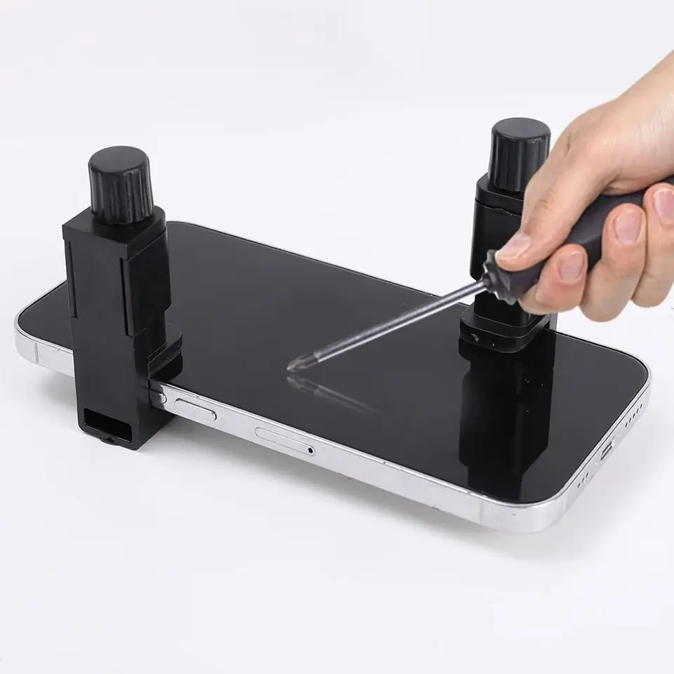 4Pcs Pinza de Fijación para Pantalla de Teléfono Ajustable Universal Soporte de Reparación Negro Clip de Fijación 2