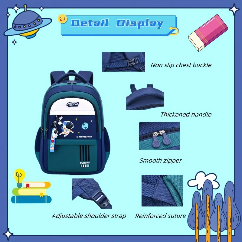 New Astronaut Cartoon Backpack, Lightweight Commuter Bag for School and Christmas Gift, for Teenager