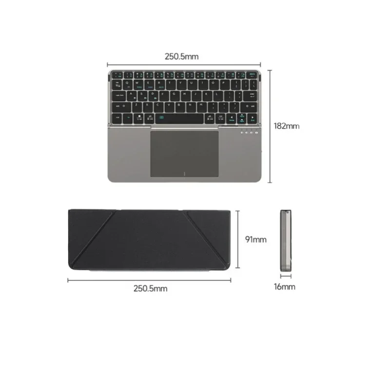 

Multi-Functional Folding Magnetic Bluetooth Keyboard with Touchpad External Wireless Keyboard for Ipad/iphone/android/windows