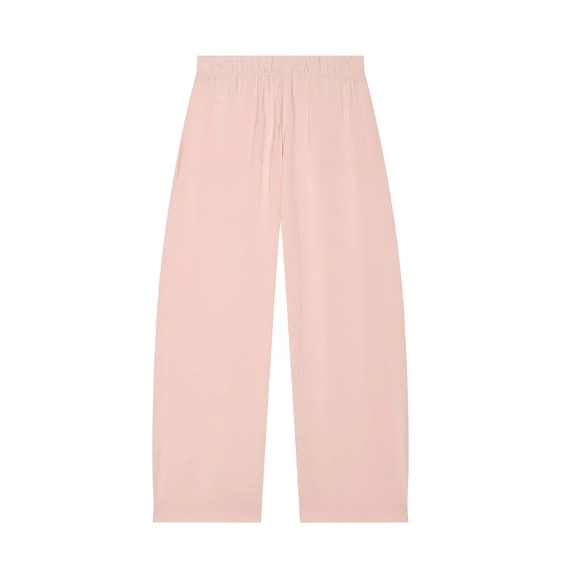 YENKYE Women's Summer Wide Leg Pants Elastic Drawstring Waist Loose Casual Palazzo Trousers Vacation & Daily Long Bottoms