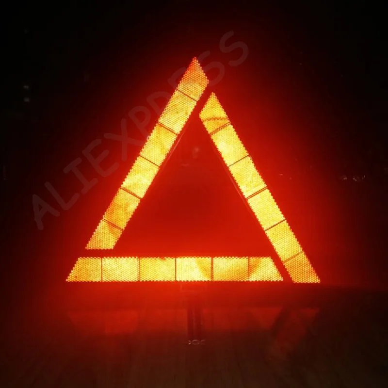 

Portable Tripod Folding Stop Sign: Reflective Car Emergency Breakdown Warning Triangle