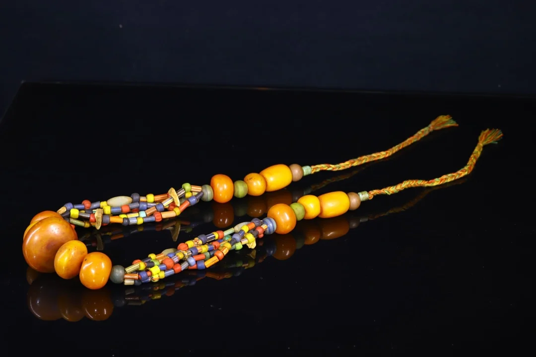 22 "チベット寺院コレクション古い多くの宝石カラフルなビーズネックレス仏ビーズペンダントお守りダーラムタウンハウス悪魔祓い