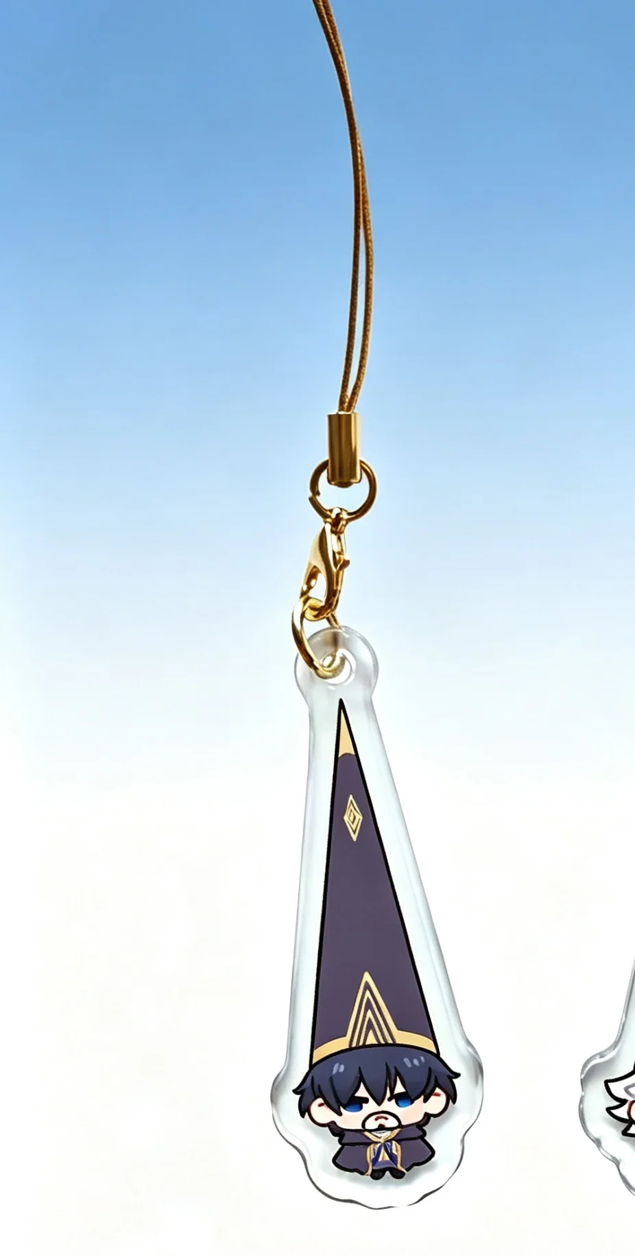 `Fantasy Wizard wicth hat Acrylic Phone Charm, Q Version Mage Mini Phone Strap, Cute Anime Style Bag Hanging Pendant WHA